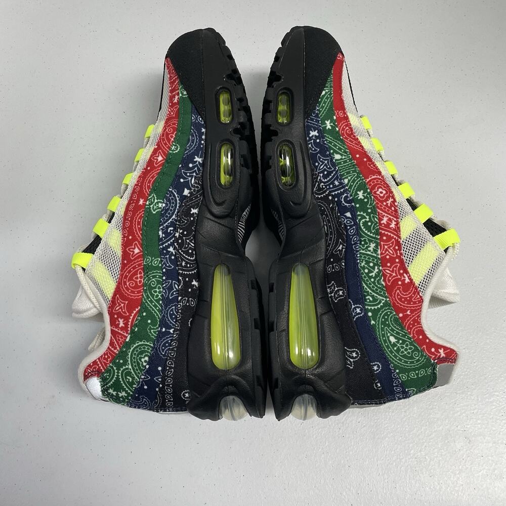Nike Air Max 95 OG Big Bubble Paisley Neon IQ0620 100 Size 9 Men Bandana Print - Picture 4 of 7